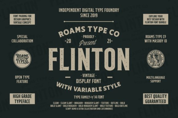 Flinton Family: A Vintage Serif Font for Modern Marketing